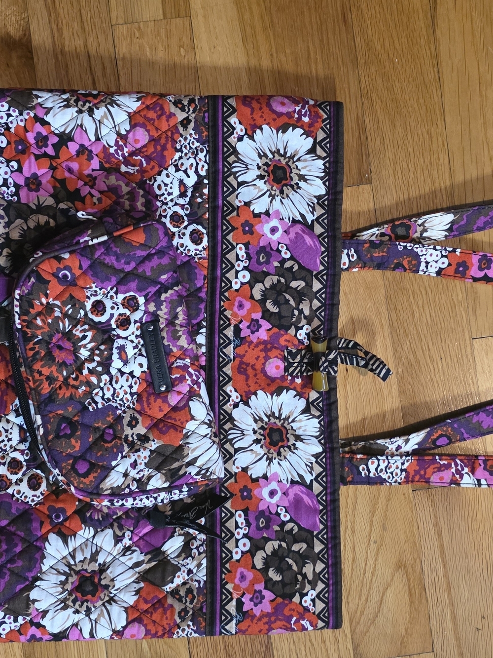 Vera Bradley Quilted Rosewood Print Toggle Tote And Cosmetic Bag Winter 2015‎